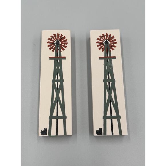 Vintage Cat's Meow Windmill Wooden Accessory Shelf Sitter - Picture 1 of 3